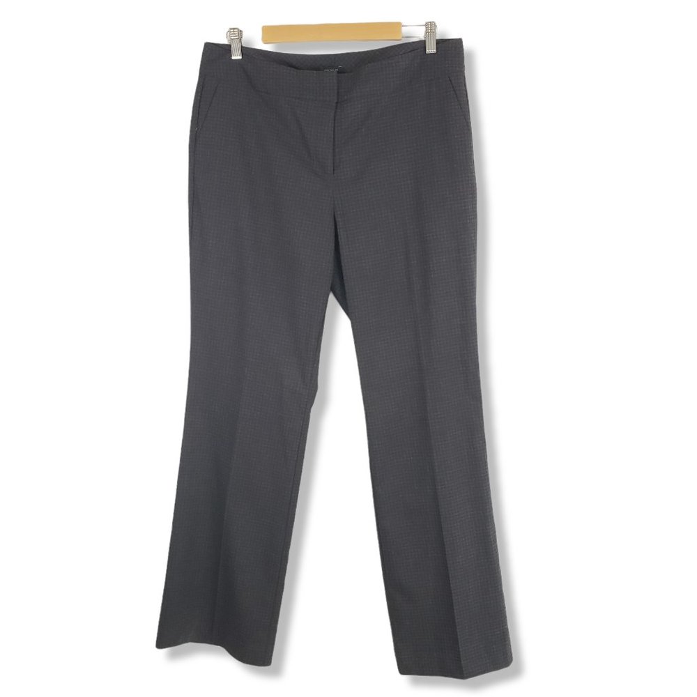 Ann Taylor Factory Grey and Brown/Red Checkered Dress Pants Trousers Size 10